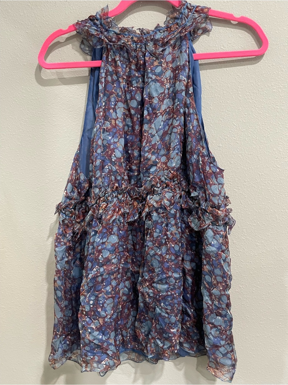Max Studio Womans Flowy Floral Halter Neck 100% Silk Top (2X)